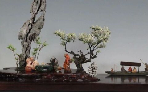 【名石品赏】戈壁石组合“归隐桃花源”