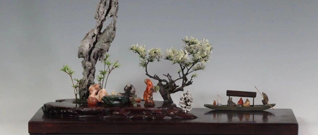 【名石品赏】戈壁石组合“归隐桃花源”